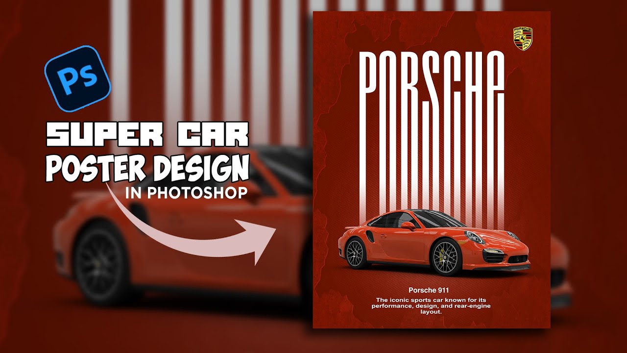 Trending Super Car poster design in Adobe Photoshop tutorial for beginners