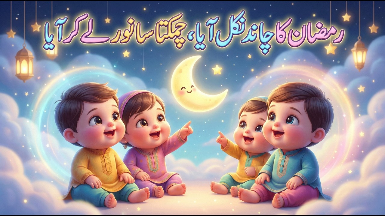 رمضان کا چاند | بچوں کی خوبصورت رمضان نظم | ننھے بچوں کے لیے پیاری اسلامی شاعری