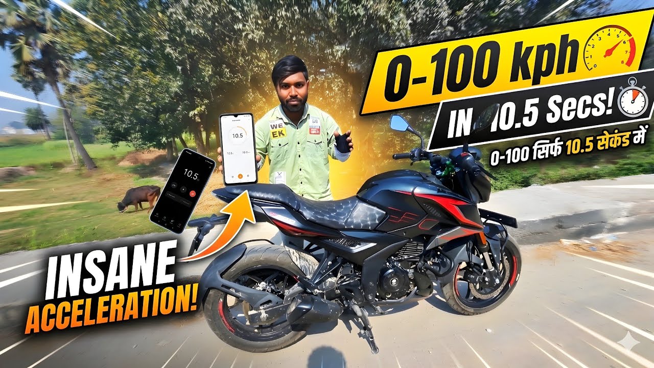 Pulsar N250_0 to100  Speed Test in Just 10.5 Seconds! 