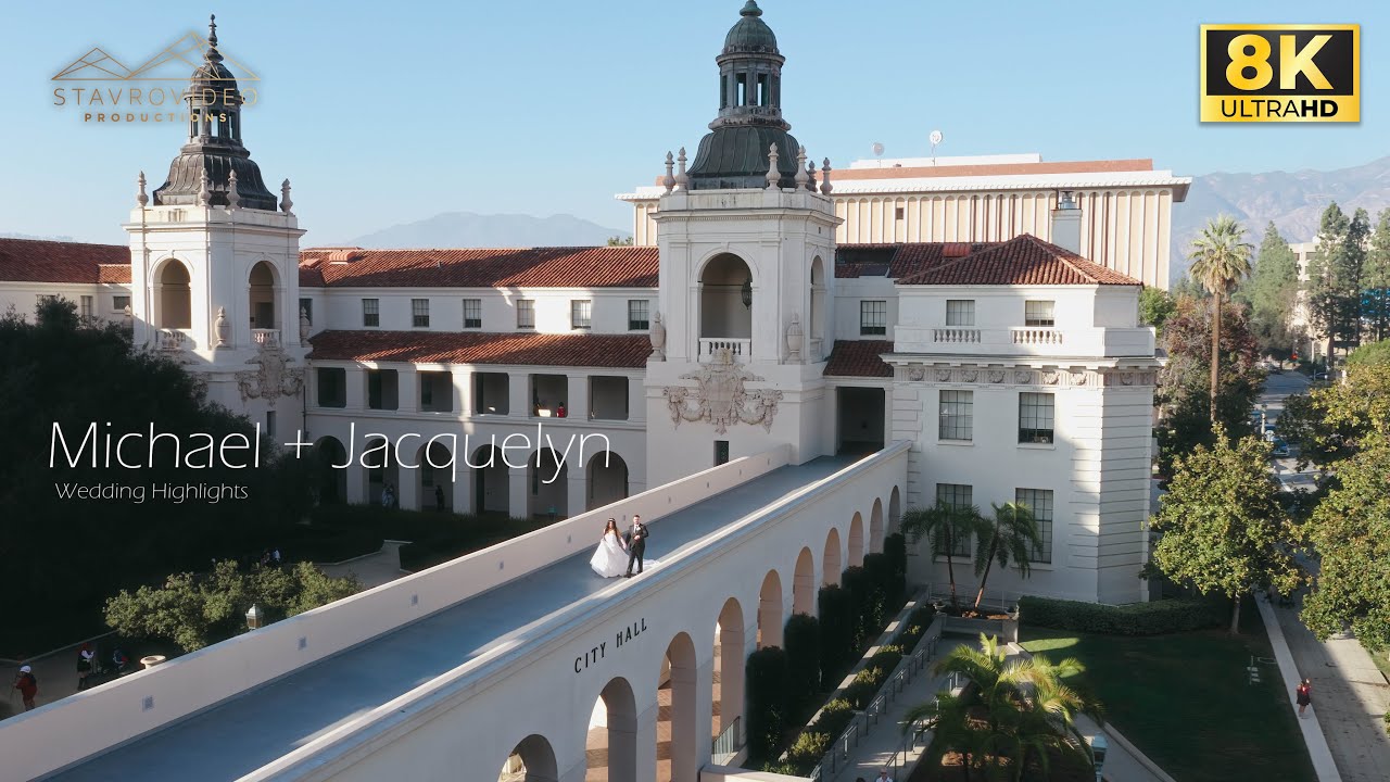 Michael + Jacquelyn Wedding 8K UHD Highlights at Grand Venue st Leon Church and Pasadena City Hall