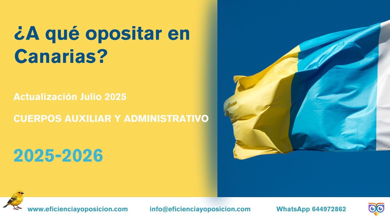 Oposiciones en Canarias Cuerpos Auxiliar y Administrativo C2-C1 para 2025-2026 Análisis