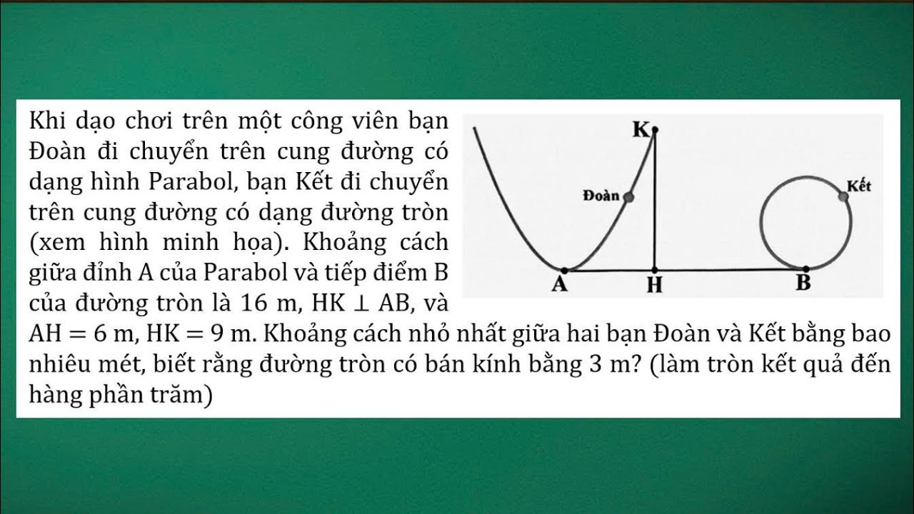Bài số 26: Cách giải toán thực tế hàm số - Bài toán khoảng cách gần nhất - Dạng 2