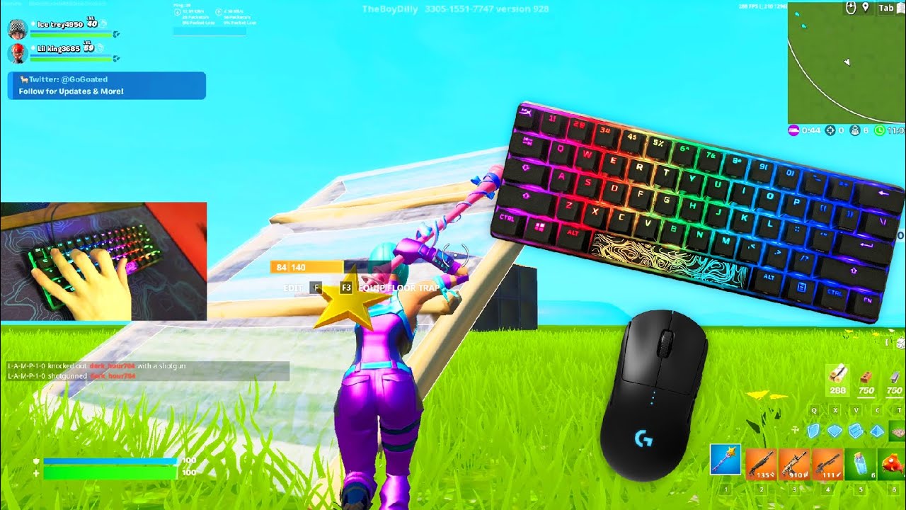 HyperX Alloy Origins 60 ASMR Mechanical Keyboard 🤩 Satisfying Fortnite Gameplay Smooth 240FPS