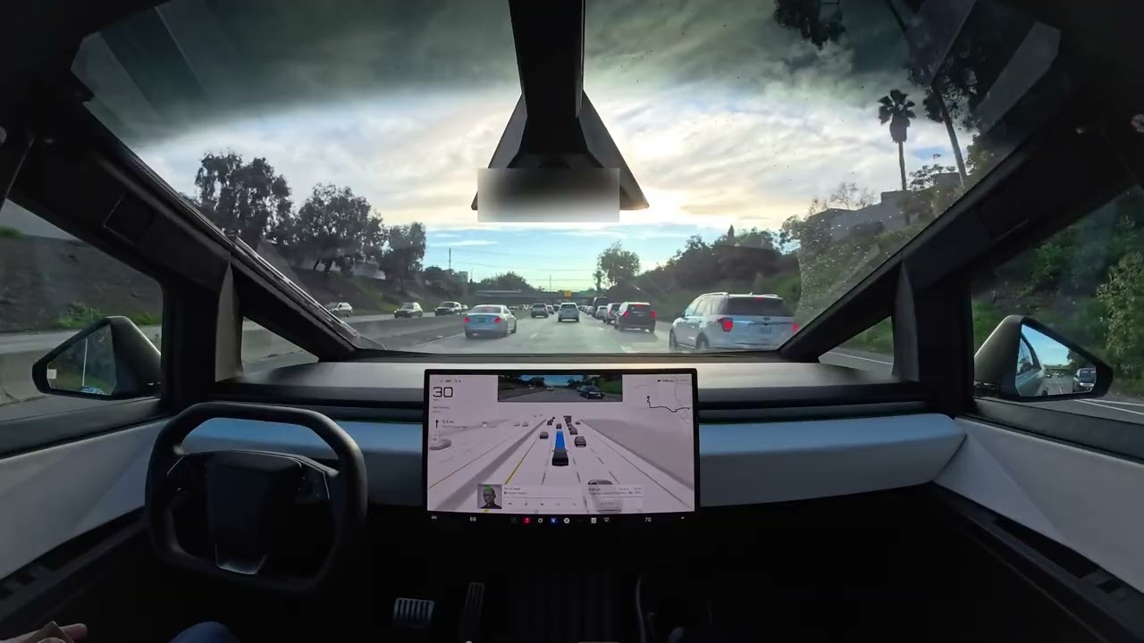 Raw 1x: Cybertruck Drives to Topanga Overlook while We Eat In-N-Out