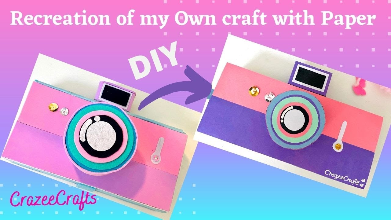 DIY Recreation of My own Camera Pencil box with Paper| Paper crafts | CrazeeCrafts