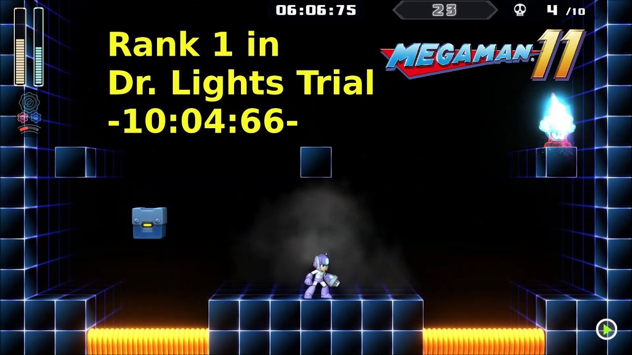 Mega Man 11, Rank 1 in the Dr. Light's Trial with a time of 10:04:66 | PS4