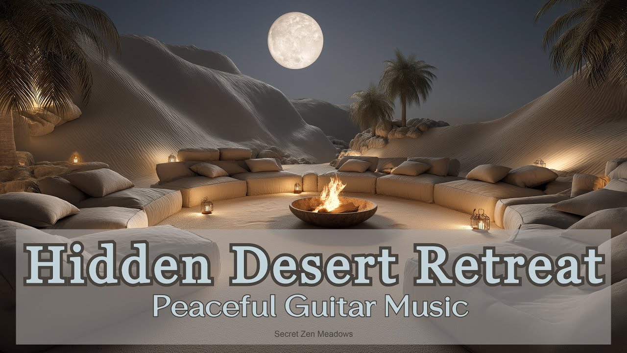 Hidden Desert Retreat 🌙 Relaxing Guitar Music in a Cozy Firelit Sanctuary (30 Minutes)