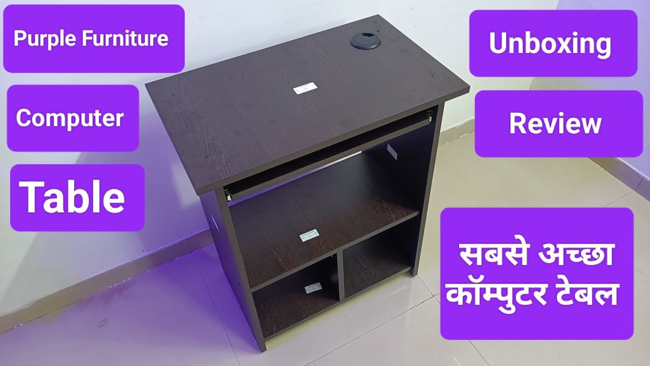 Purple Furniture computer table Unboxing