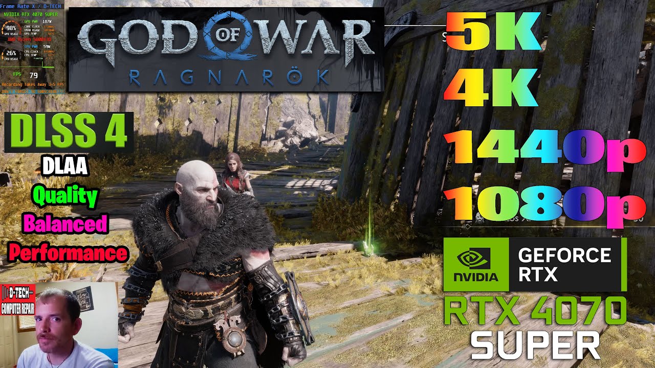 God of War Ragnarok (PC) Benchmarks | 5K, 4K, 1440p, 1080p | RTX 4070 SUPER | DLSS 4 | MAX Settings