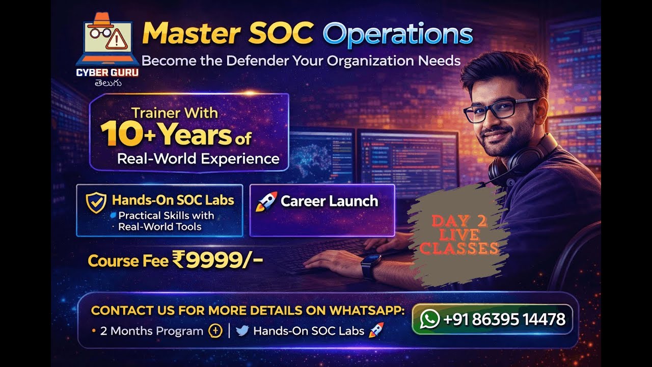 SOC Analyst Course in Telugu Day-2 | Hands-on-Labs | Launch Cyber Security Career | Early Bird Offer