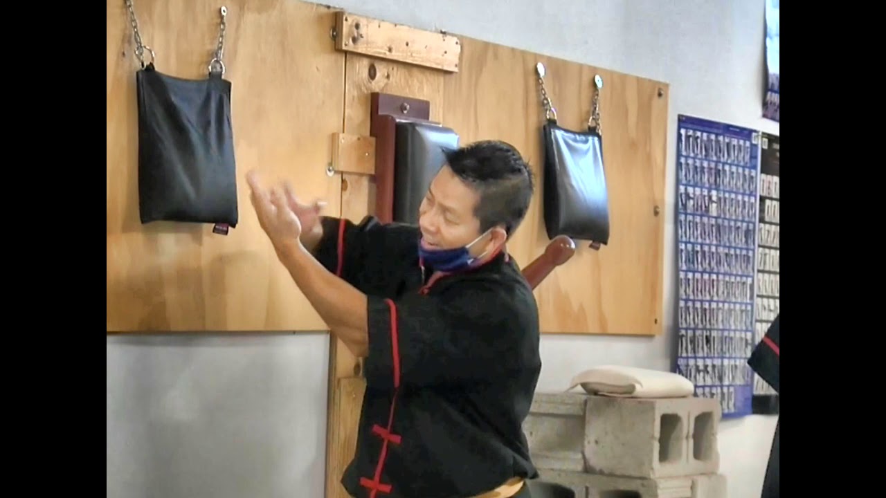 Wing Chun Drills - Wall bag punching and Fat Sao training on wall bags