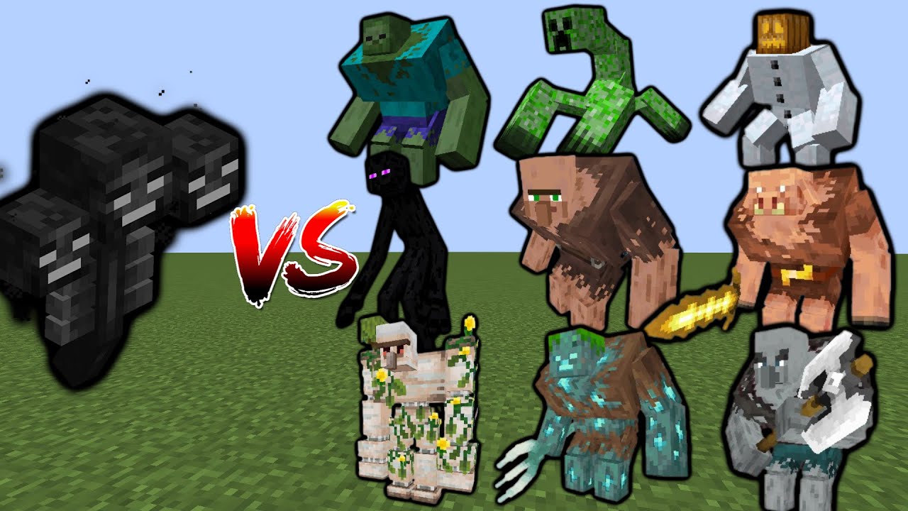 Bedrock Wither VS Mutant Mobs - Minecraft Mob Battle -