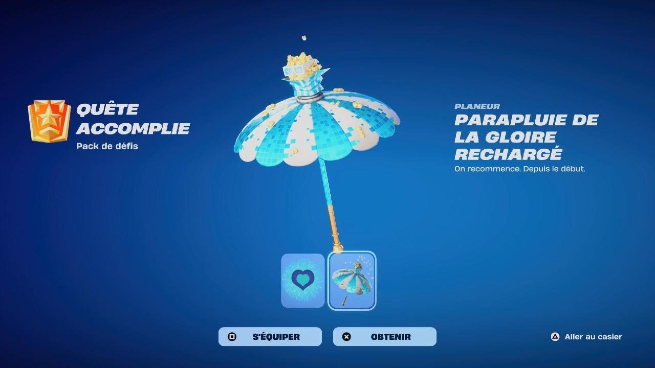 Game Fortnite Top1 recharge débloquer le parapluie recharge