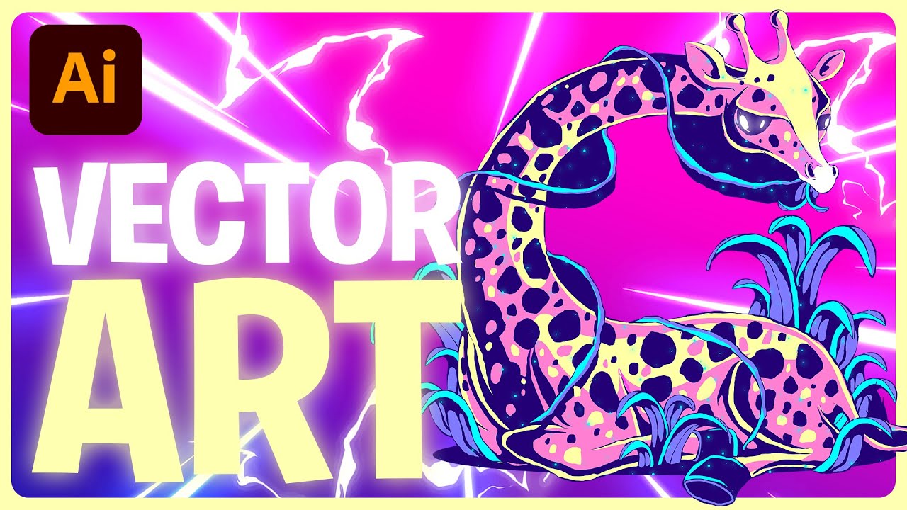 Giraffe Illustration - Sketching on Paper and Vectoring in Adobe Illustrator - Speed Art Process