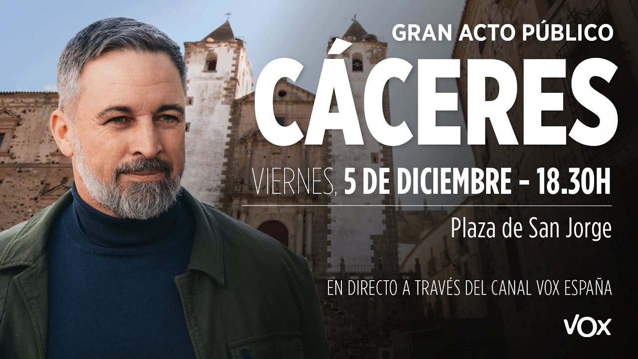 🟢 GRAN ACTO PÚBLICO DE INICIO DE CAMPAÑA | Santiago Abascal en Cáceres