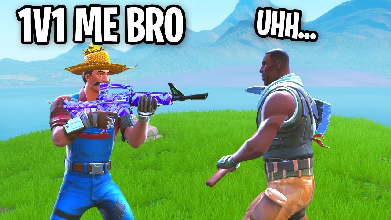 I went into PLAYGROUND FILL and CHALLENGED NOOBS to 1v1 me on Fortnite... (hilarious)