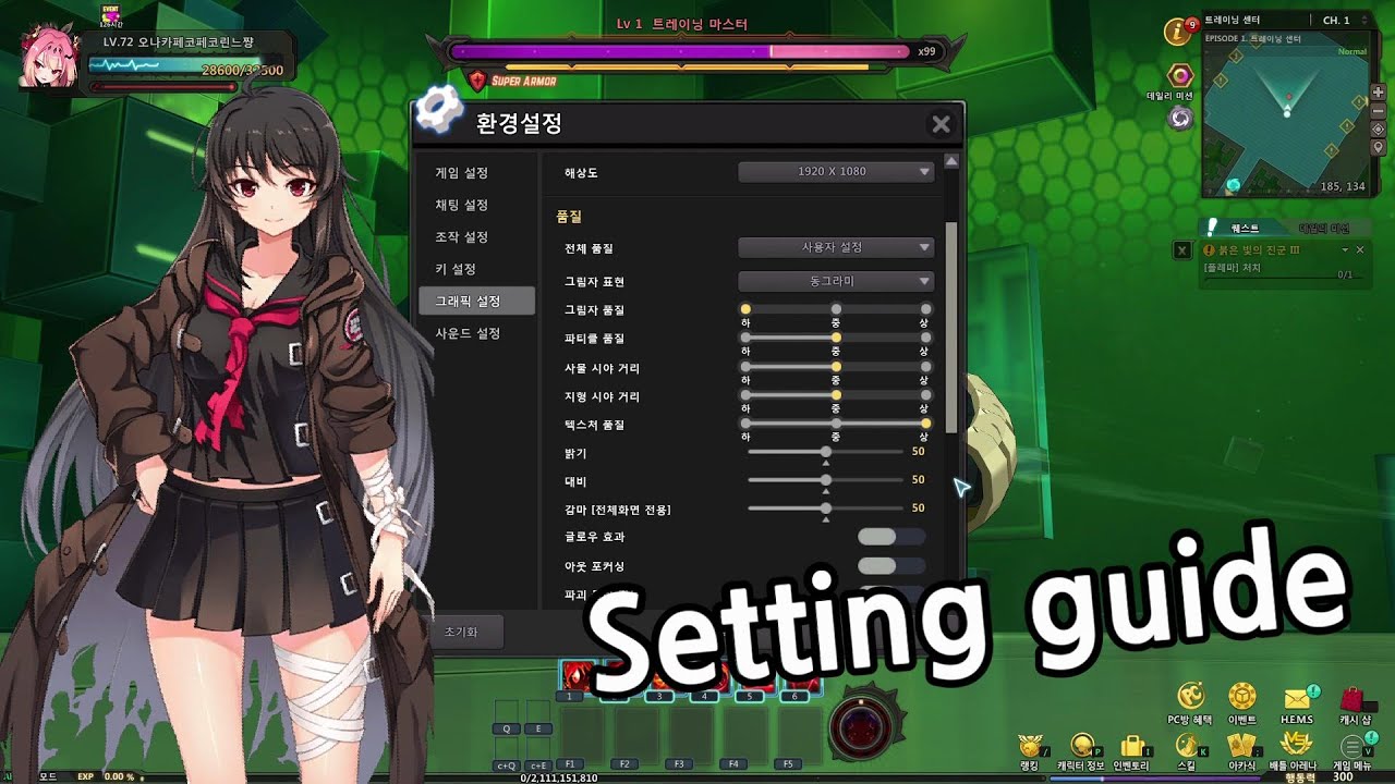 [Soulworker] Setting Guide / How to reduce the lag