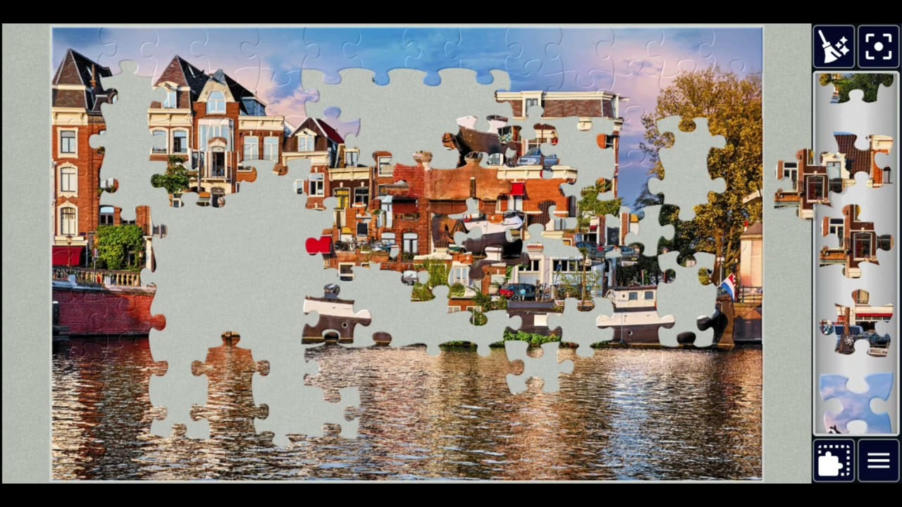 Houseboats on an Amsterdam Canal🥰💞🎉jigdawpuzzle🧩🧩//#viralvideo #videos @jigsawpuzzle667 
