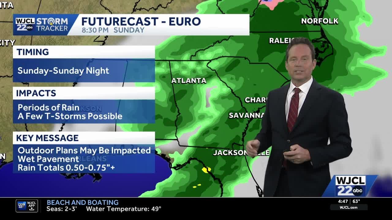 Tracking rain over the holiday weekend, the timing & totals for SE Georgia, Lowcountry
