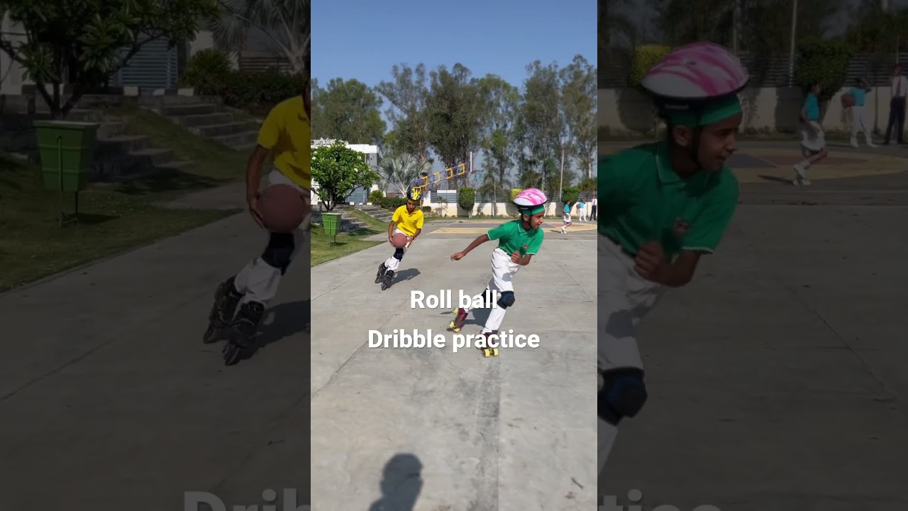 Roll ball dribble practice 🛼 #skating #rollball #biggeners #learnskating #lessons