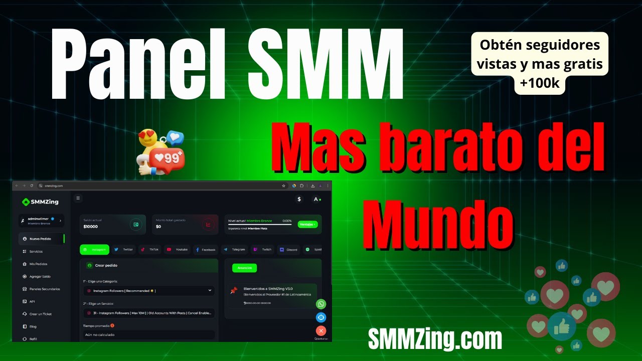 🔝 El Mejor Panel SMM Más Barato 2025 | Aumenta Seguidores, Likes y Vistas Rápidamente 🚀