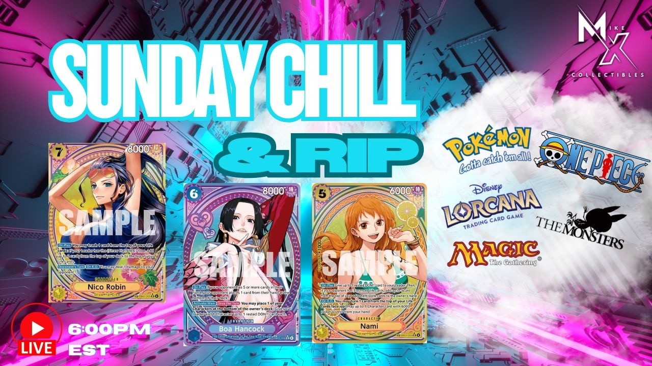🔴LIVE NOW: Mike X Collectibles Online TCG Store – SUNDAY RIP N CHILL - EB-03 BADDIE CHASE!