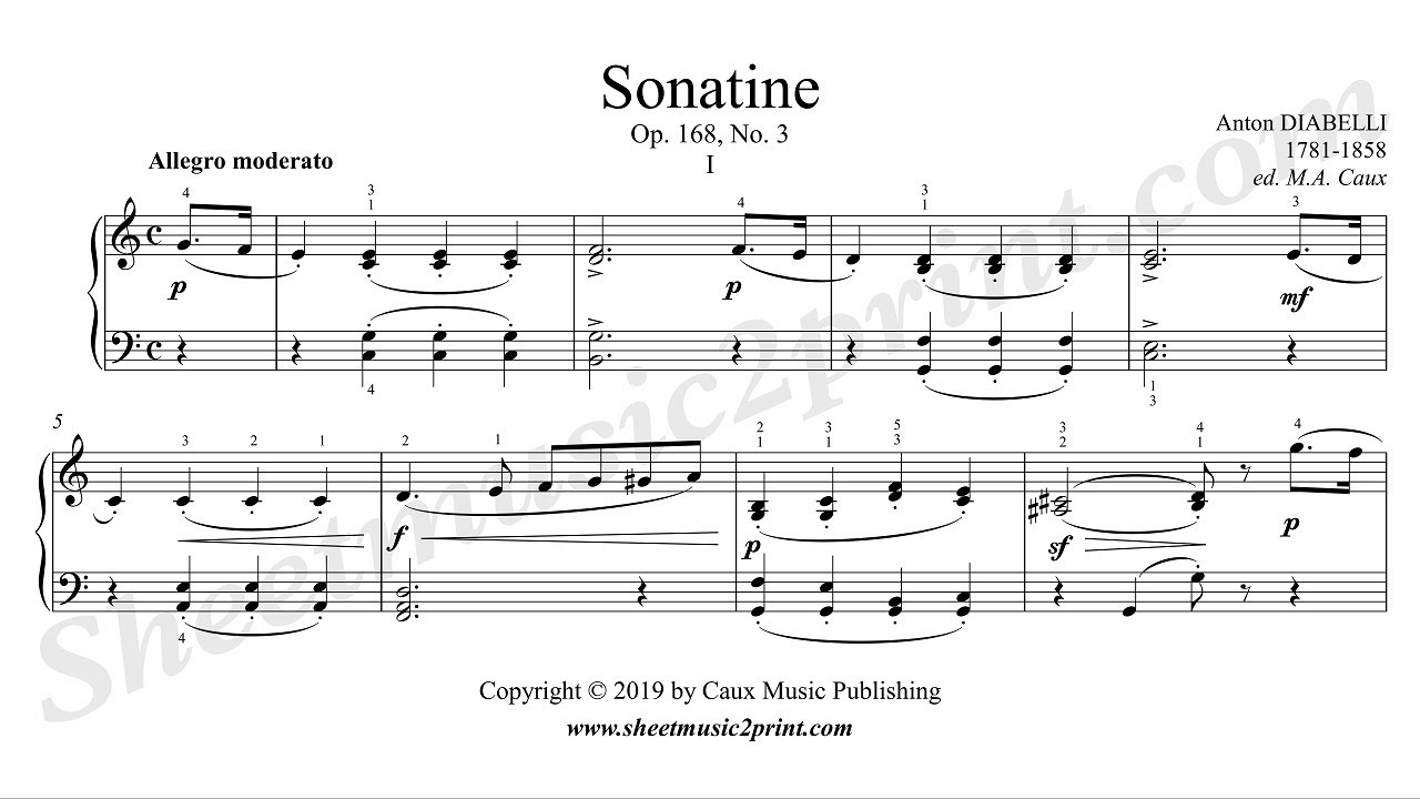 Diabelli : Sonatina Op. 168, No. 3 (1/3 : Allegro moderato)