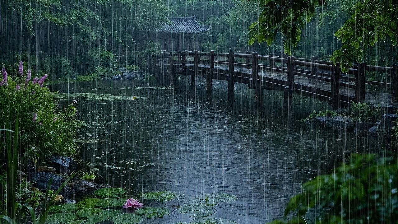 AMAZING SLEEP Tonight with Soft Rain on Forest Lake | ASMR Rain Sounds to Reduce Stress