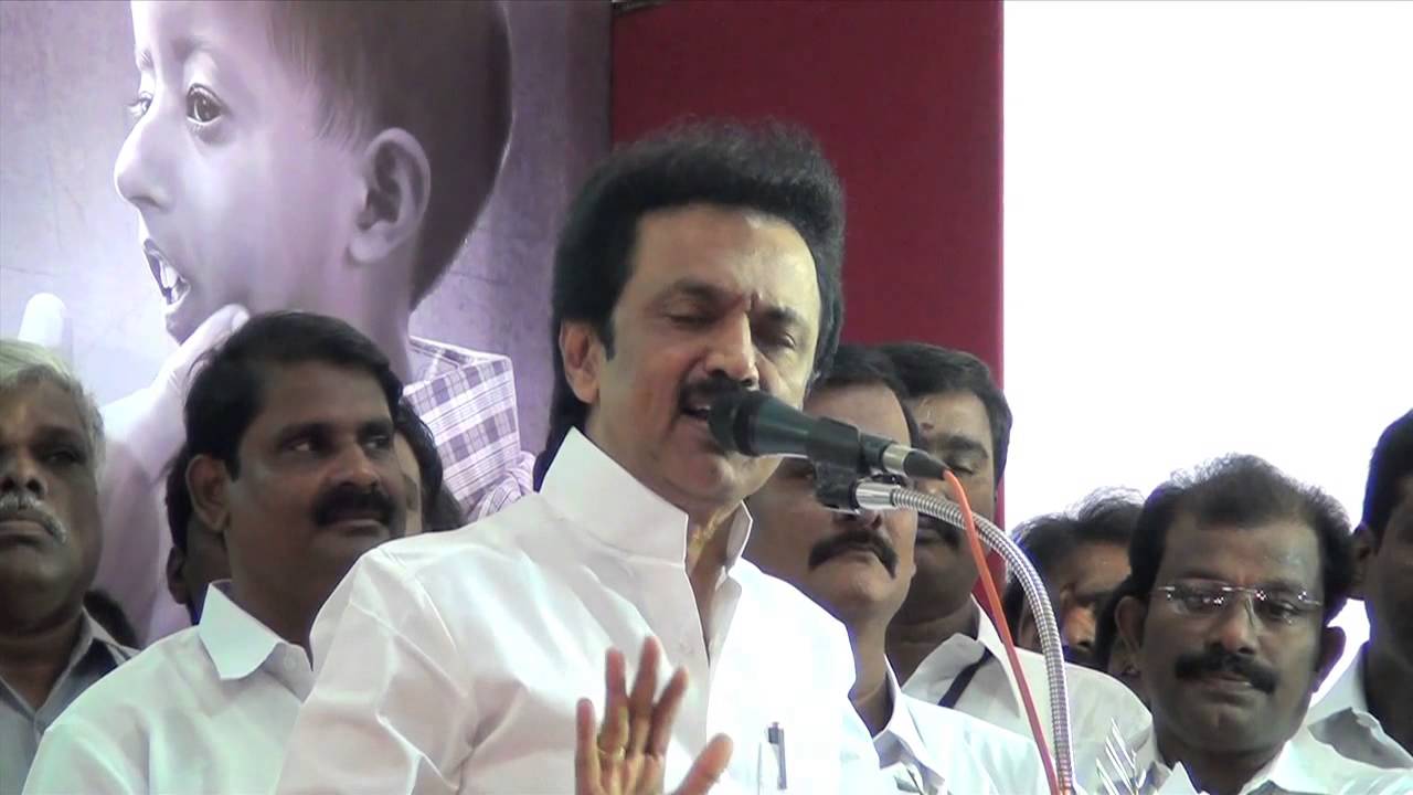 DMK treasurer MK Stalin questions the authenticity of AIADMK's progress card.