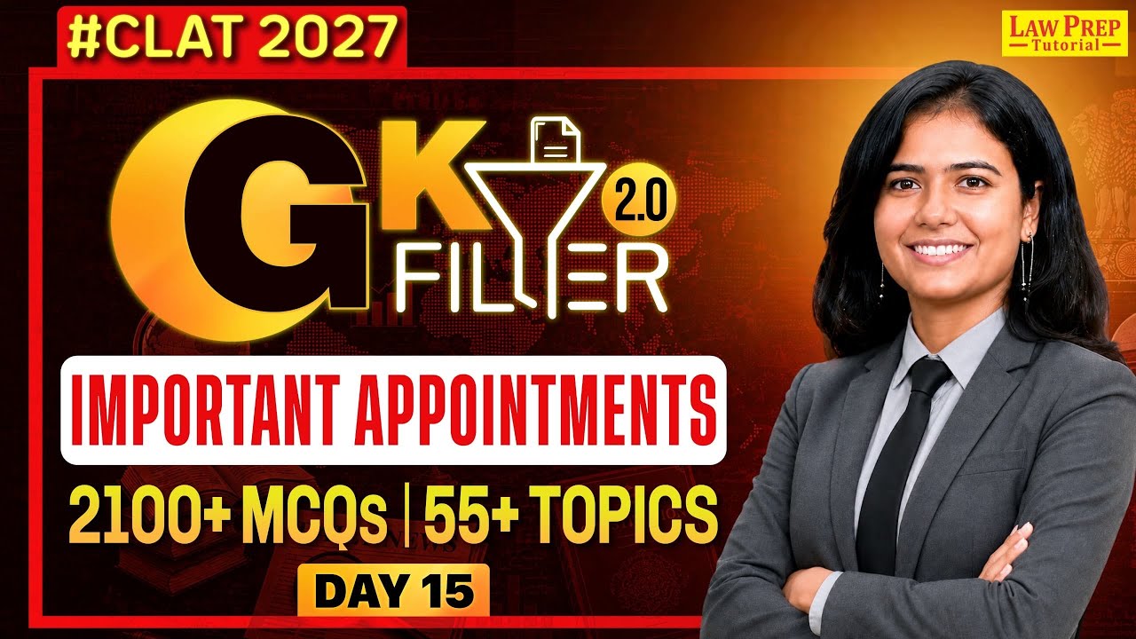 CLAT 2027 GK & Current Affairs | Important Appointments | 40 MCQs | Day 15