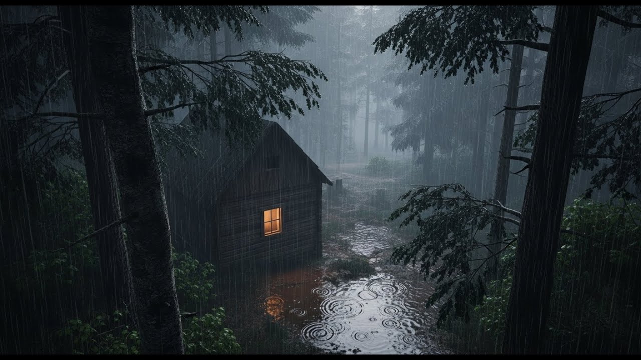 Rain and Thunder at Night for Deep Sleep, Calm Thoughts, and Emotional Balance for Stress Relie