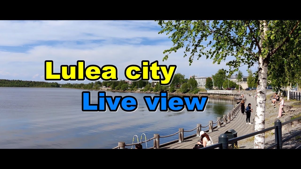 Lulea Sweden. Лулео, полярный стрим. Лето. Lule&aring; Live view (Швеция).