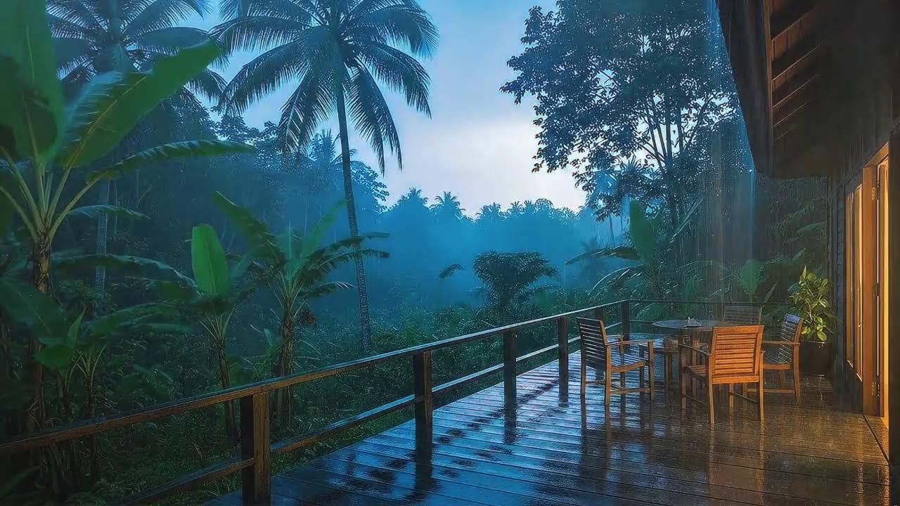 Drift to Sleep with Soft Rain and Distant Rumble at Cozy Cabin 🌧️