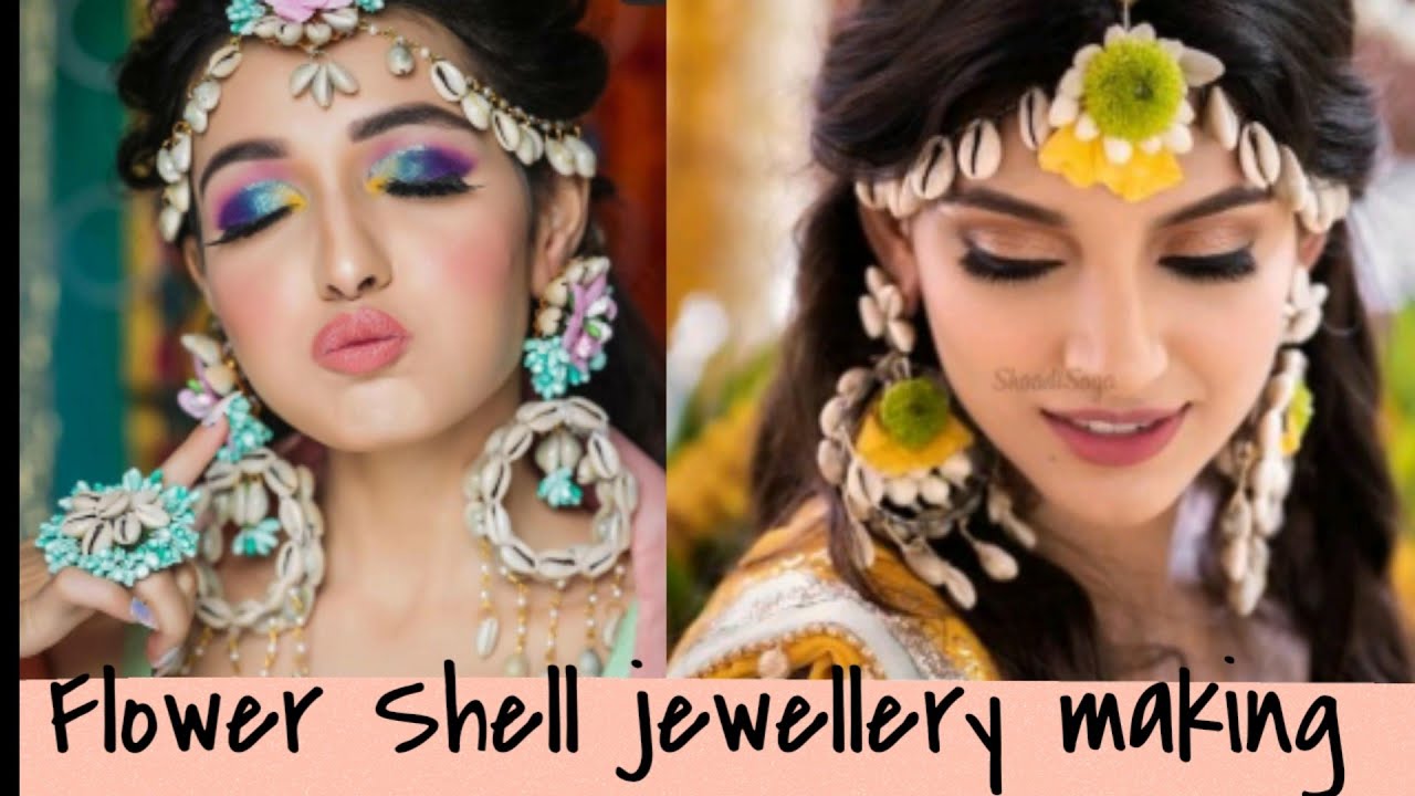 #Flowerjewelery  Trendy jewelery for haldi ceremony// Shell/Flower jewelery
