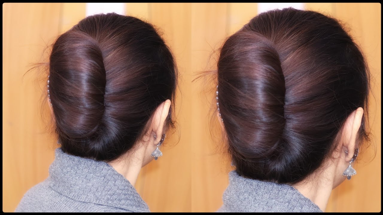 Graceful 💕 Roll-Up Bun Tutorial | Easy & Classy Hairstyle for Any Occasion |Hair Style Girl Tutorial