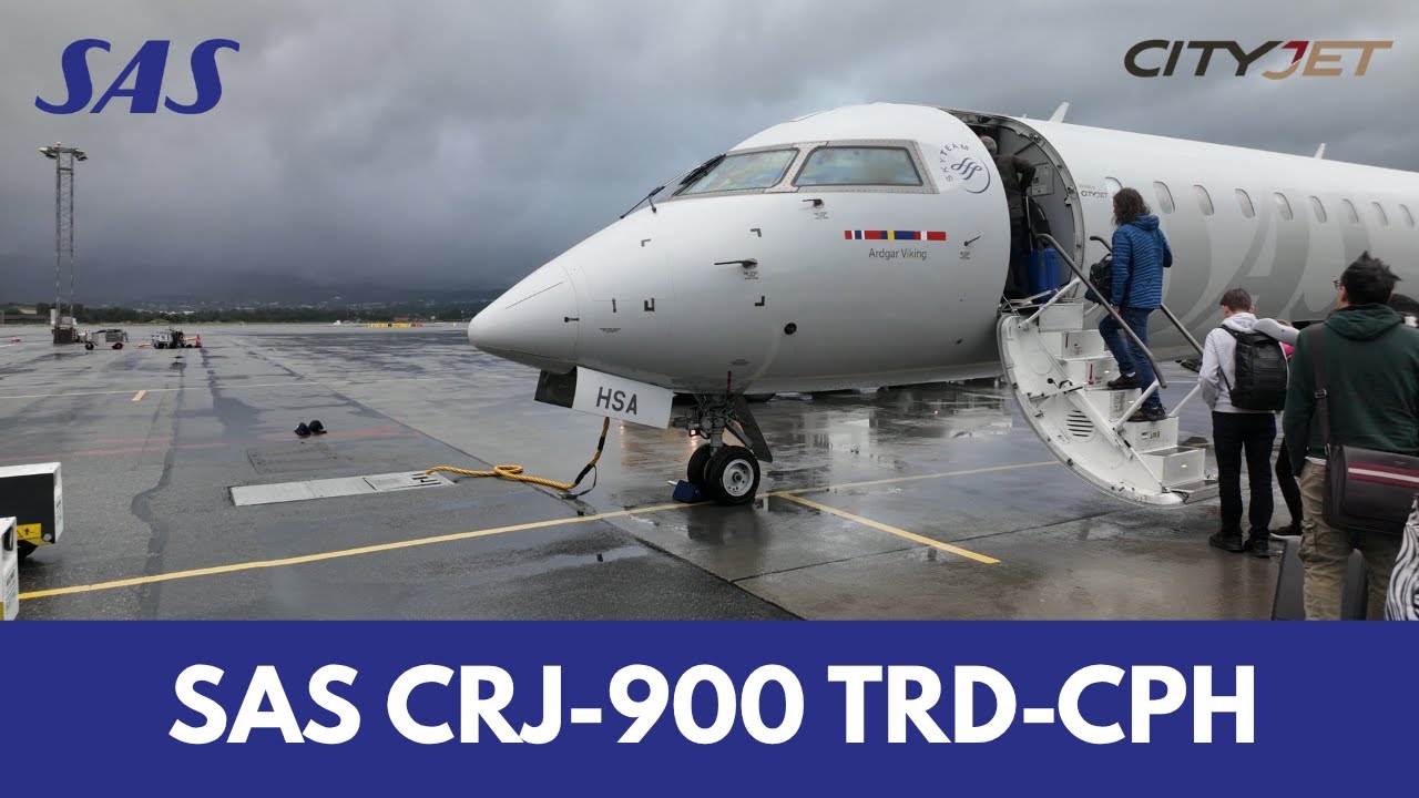 4K | Trip Report | SAS Scandinavian Airlines CRJ-900LR | Trondheim (TRD) ✈ Copenhagen (CPH)