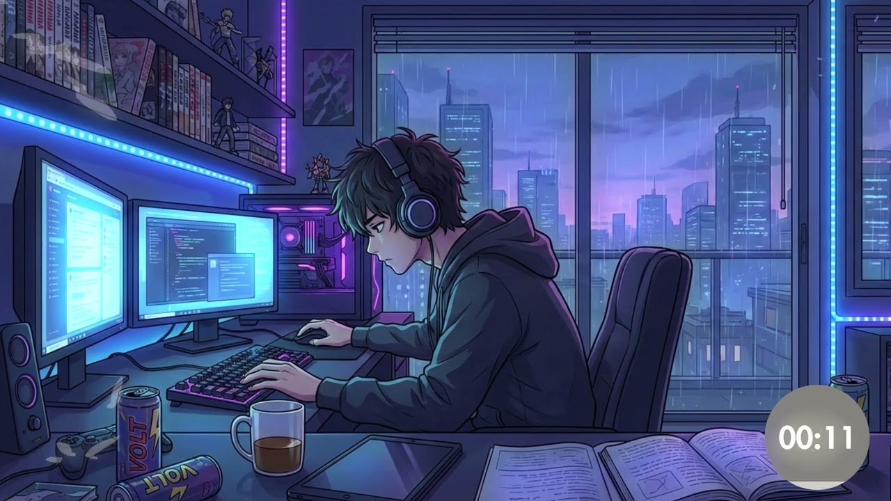 Late Night Study Session | Binaural Lo-Fi for Focus