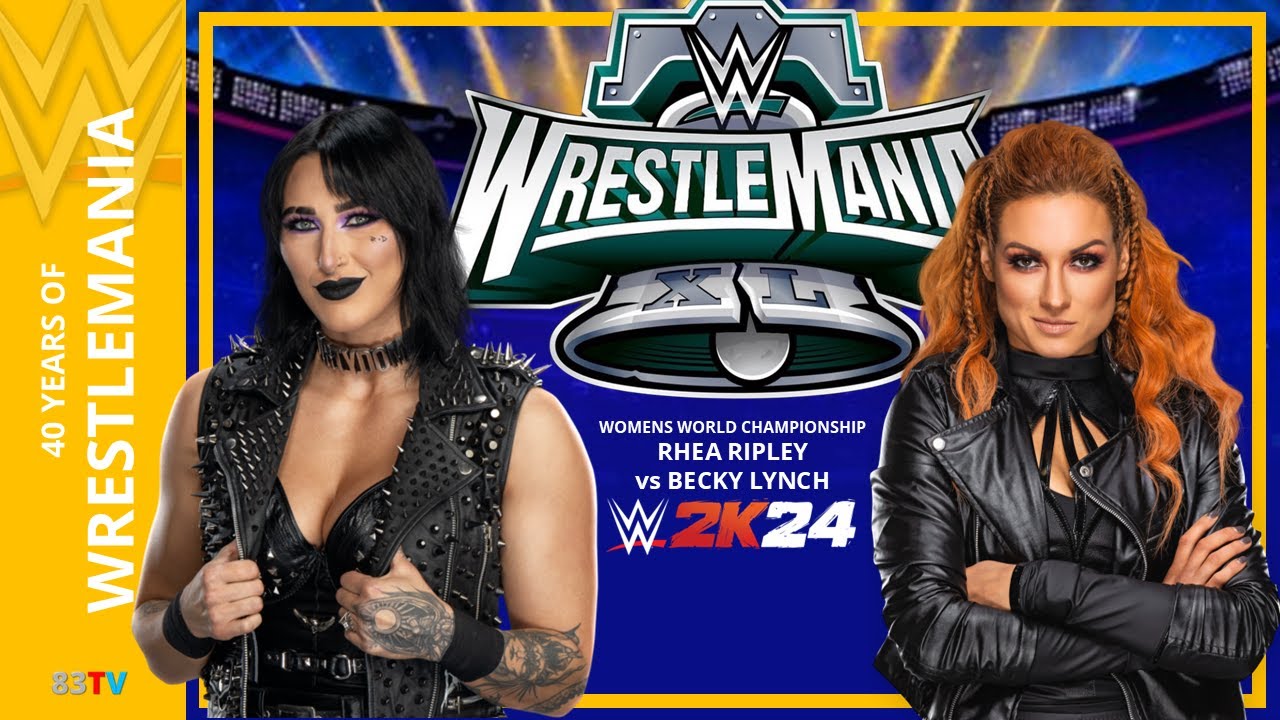 WRESTLEMANIA 40 - BECKY LYNCH Vs RHEA RIPLEY - WOMENS WORLD CHAMPIONSHIP - WWE 2K24
