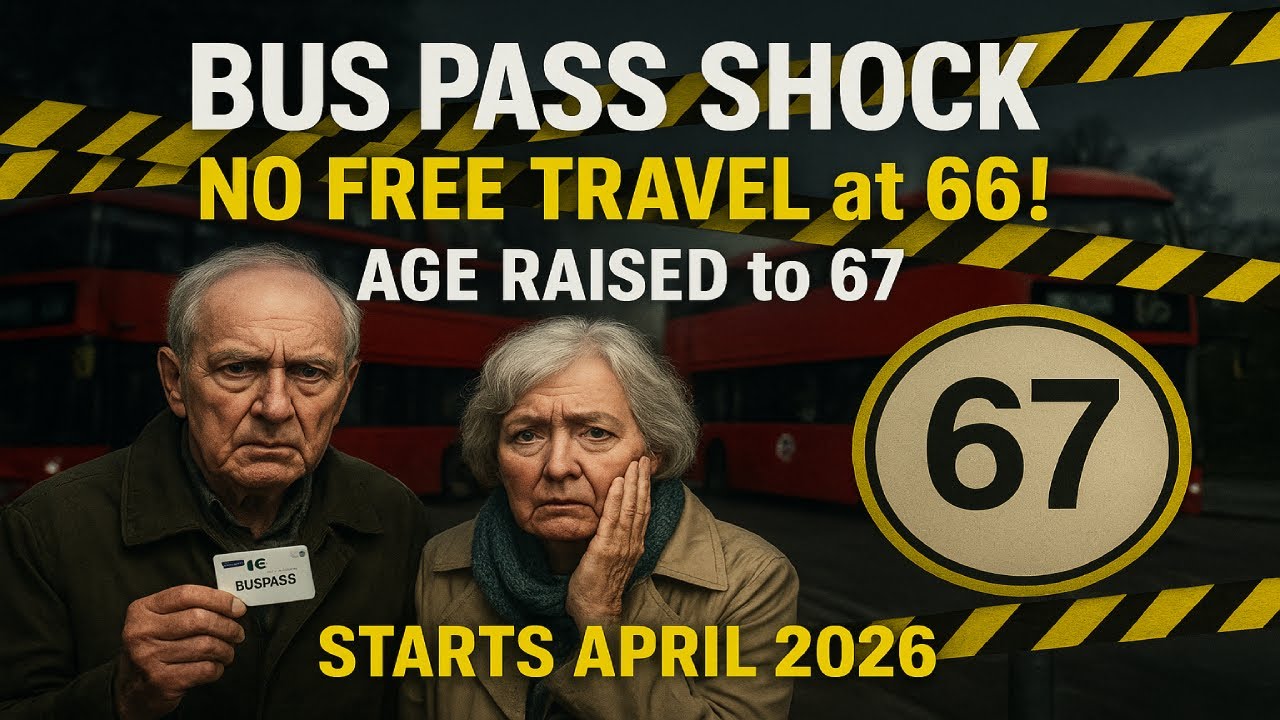 BUS PASS DELAYED: From April 2026, free travel starts at 67, not 66 &mdash; What Pensioners Must Know!