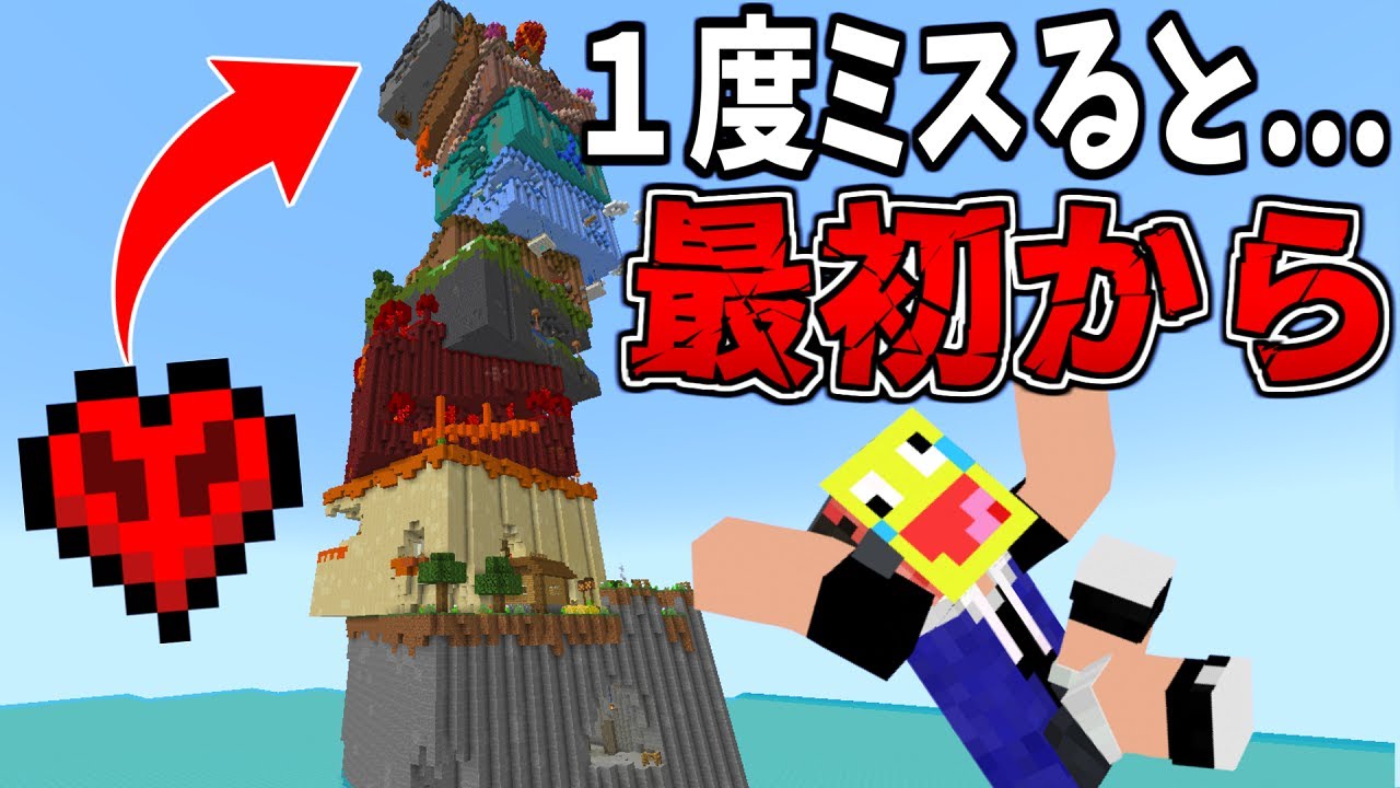世界チャンピオンが『1度ミスると最初からの超鬼畜アスレチック』に挑戦したら精神崩壊した!!-#マインクラフト【#Minecraft】【#アスレチック】