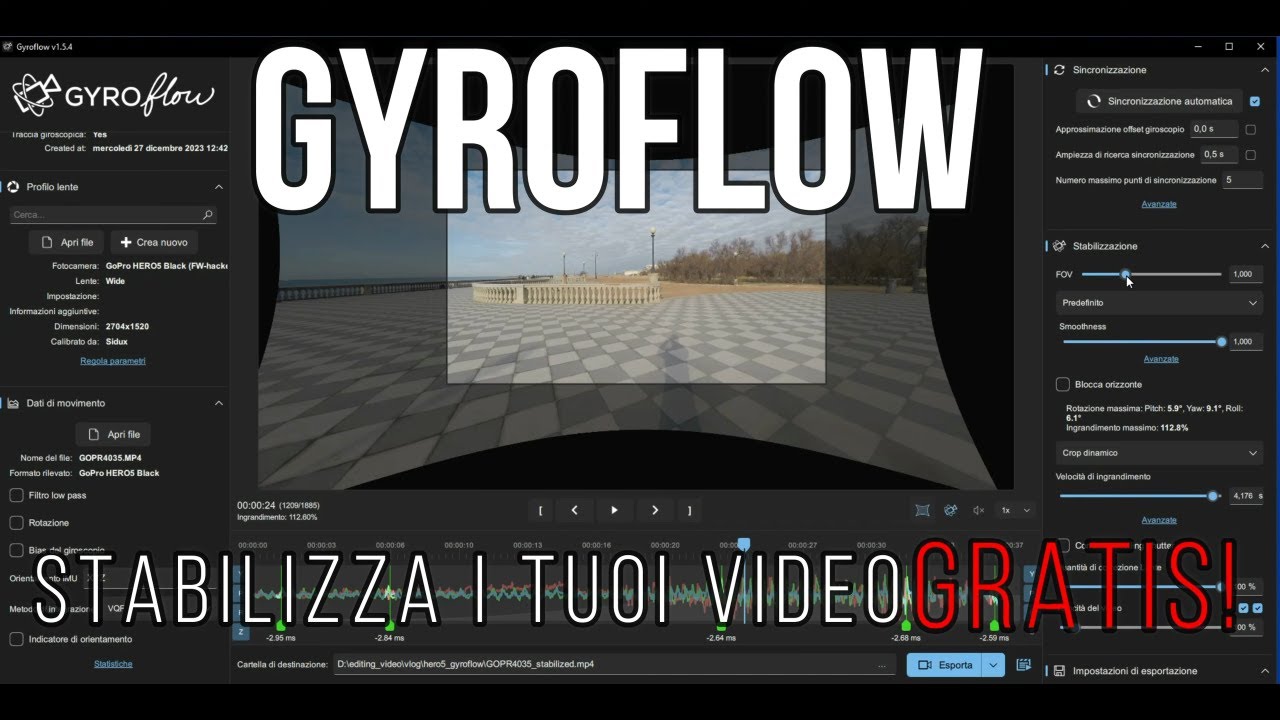 GYROFLOW: Stabilizza GRATIS i tuoi video Action Cam (GoPro, DJI) | Tutorial Italiano Completo