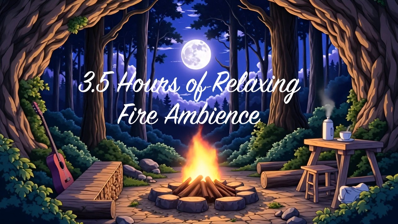 Firepit in a Hidden Cave 🔥 3.5 Hours of Relaxing Fire Ambience