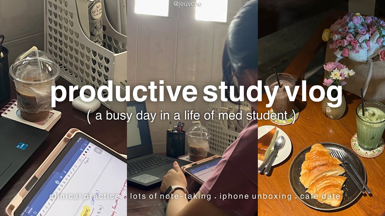 STUDY VLOG • lots of note-taking, study with me, busy yet productive day in a life of med student