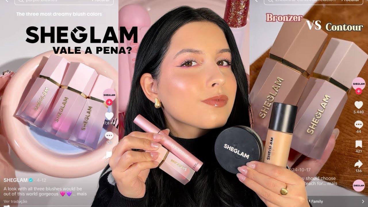 Maquiagem completa com SHEGLAM + tutorial olhos rosa (US&Aacute;VEL!!)