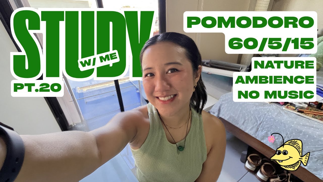 Study with Me | Pomodoro 60/5/15 Mirroring Ambiance Nature Sounds Forest Deep Focus ADHD Calm