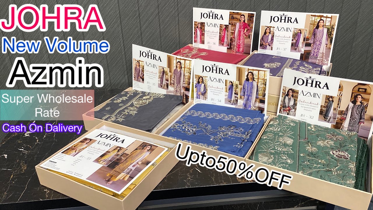 Johra New Volume | Azmin | Bana Doria Lawn Embroidered With Fancy Jacqurad Skin Voile Duppata