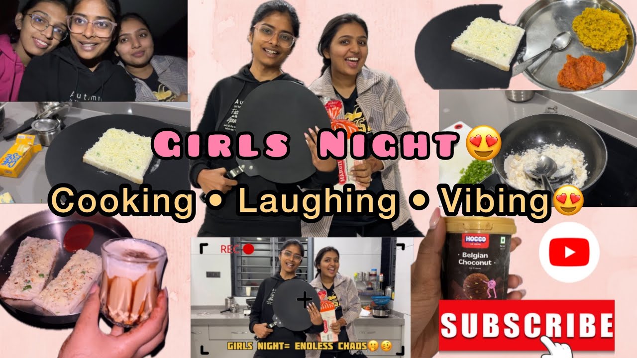 😍Girls Night Stay🎀Midnight Cravings🍔Garlic Bread😍Gajar ka Halwa😋Crazy Talks😁Watch Till the End😍