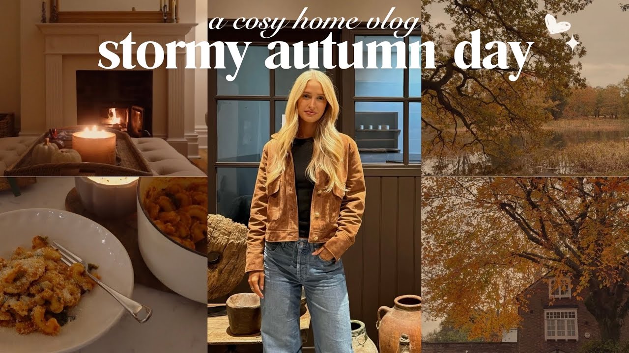 a stormy autumn day at home: a cosy vlog 🍂🕯️