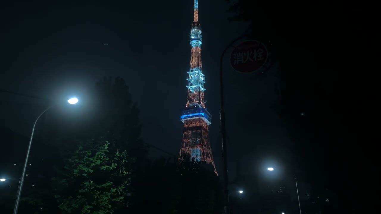 🇯🇵 Tokyo, Japan • Tokyo Tower • Night Summer Walk 2025 (02.09) • 4K • 60 FPS