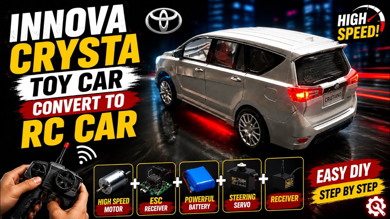 TOYOTA INNOVA CRYSTA TOY CAR CONVERT TO RC CAR #toyotainnovacrysta #rccars #toycars #carmodel 